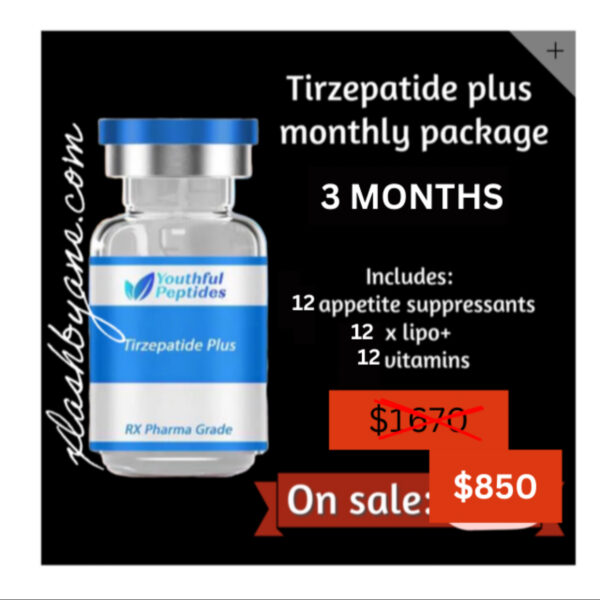 GLP-1 / GIP (tirzepatide)12 weeks of treatments(one free month)