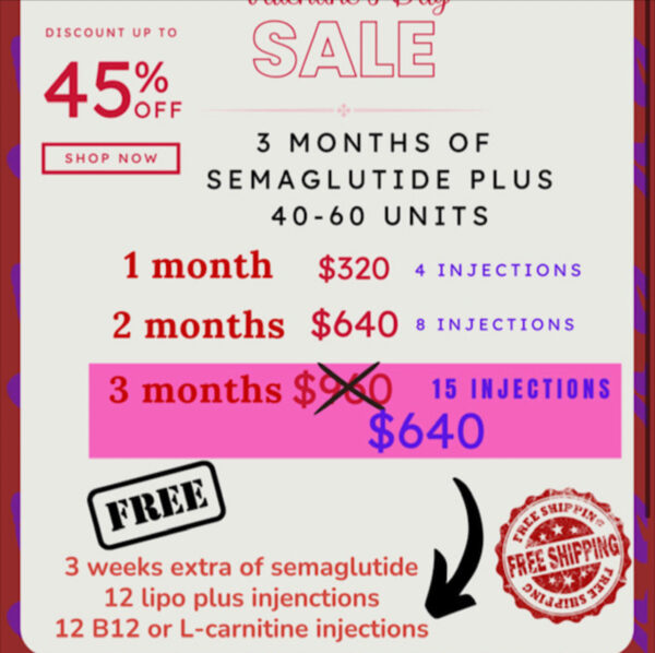 GLP-1+ (semaglutide+) Plan: 12 weeks and one month free Prmo now 40-60